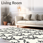 Elegant Black Floral Vine Rapport Rug