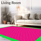 Vibrant Pink Hexagonal Geometric Pattern Rug