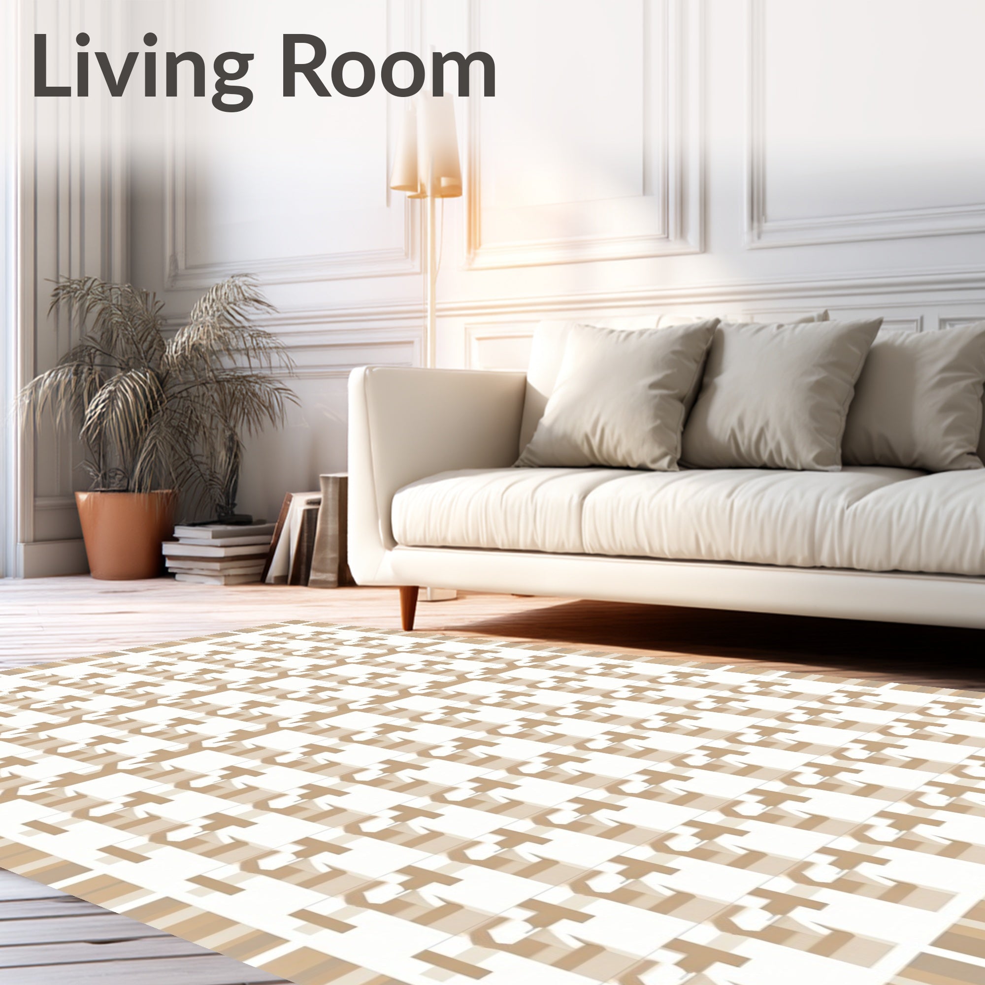 Modern GeometricHoundstooth Pattern Rug