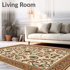 Elegant Floral Scroll Pattern Rug