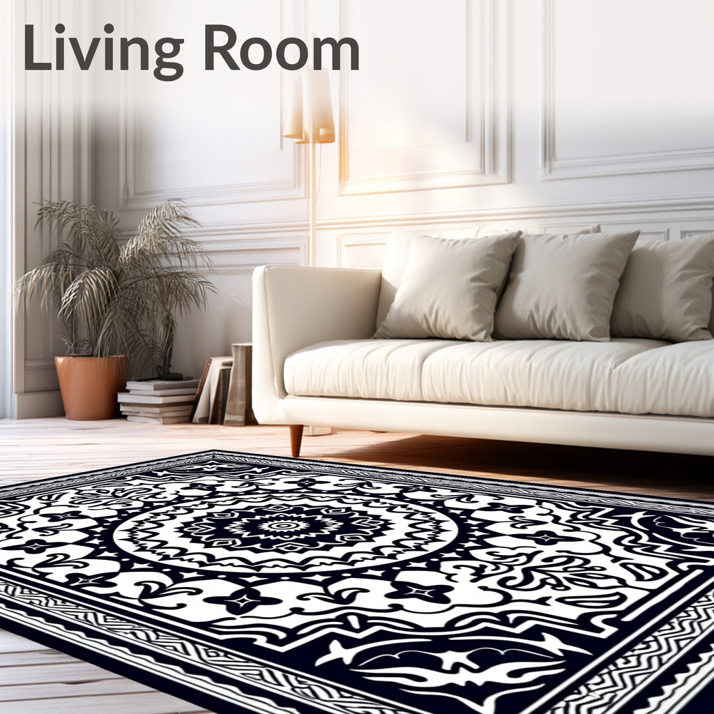 Ornate Mandala Geometric Pattern Rug