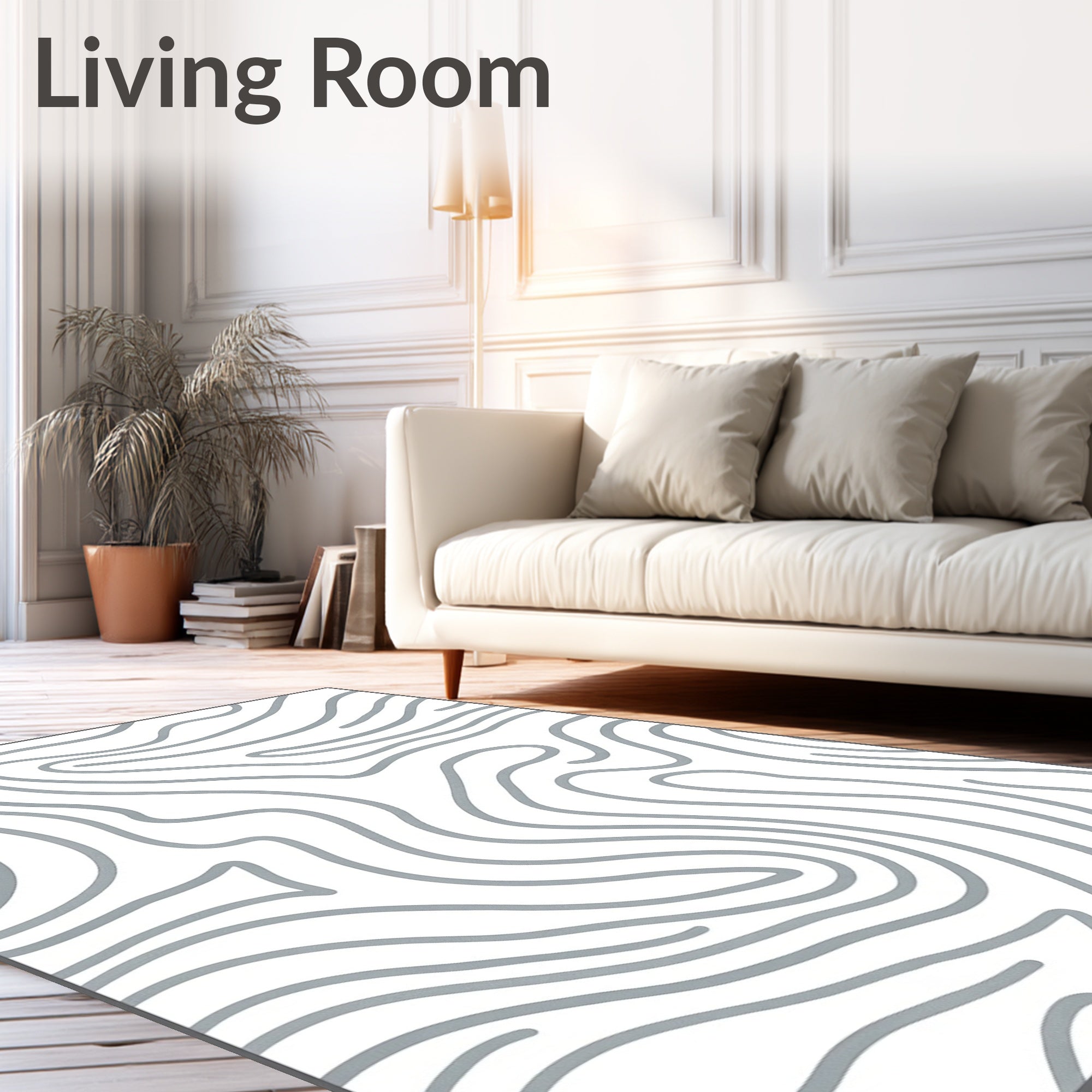 Abstract Organic Swirl Lines Rug