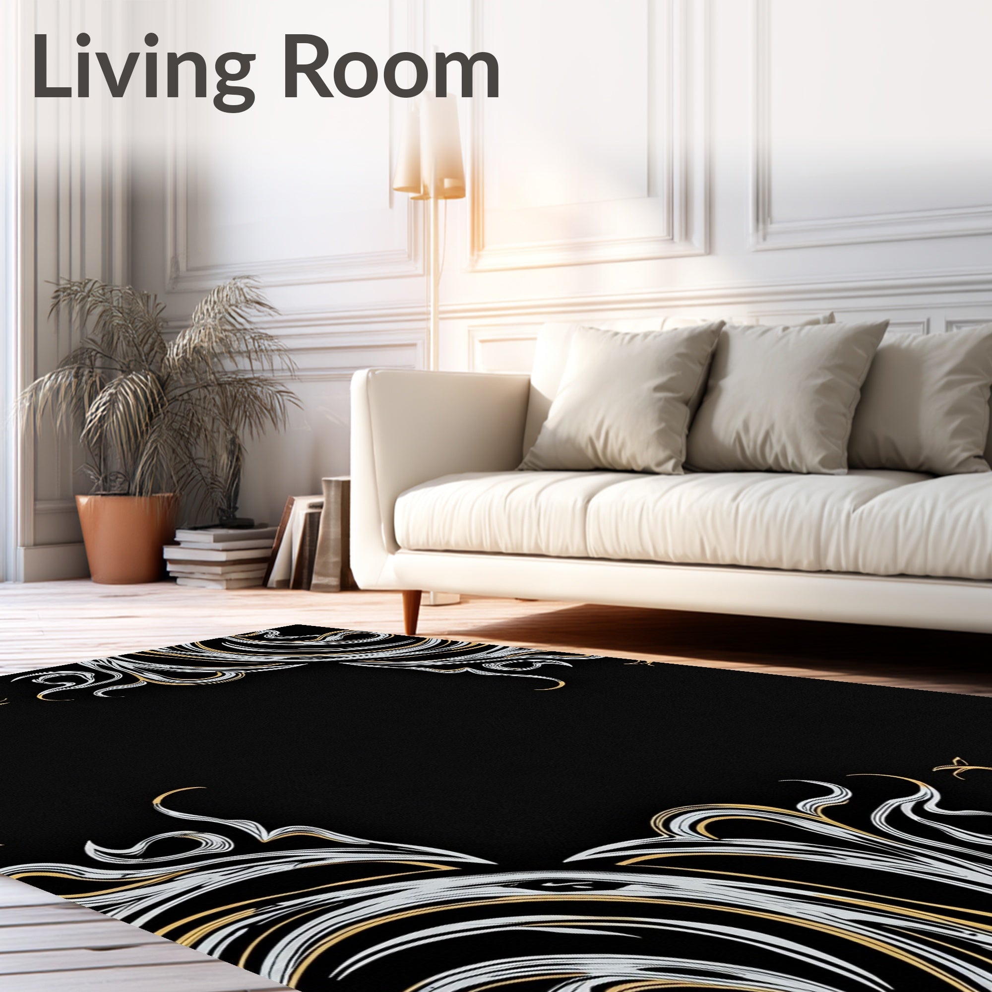 Elegant Swirling Pattern Rug