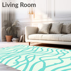 Aqua Flow Abstract Pattern Rug