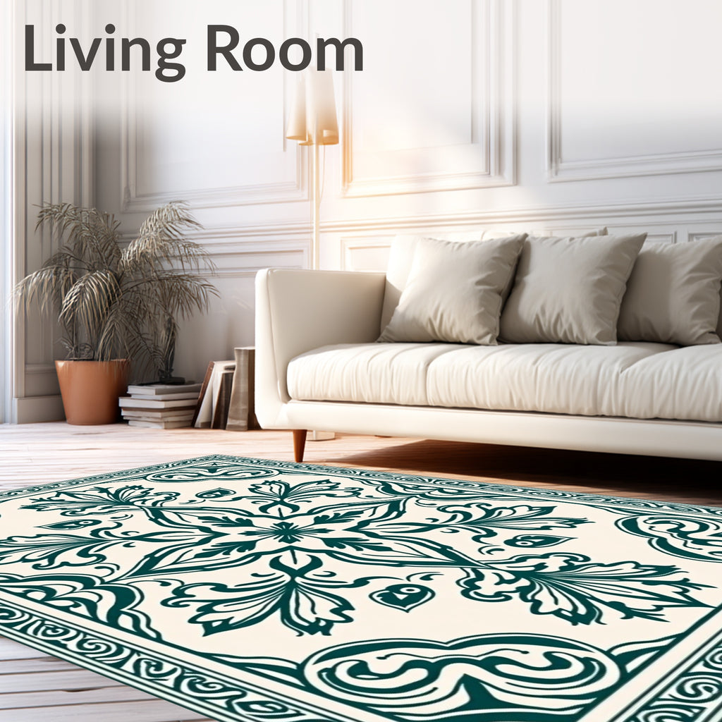 Classic Floral Damask Pattern Rug