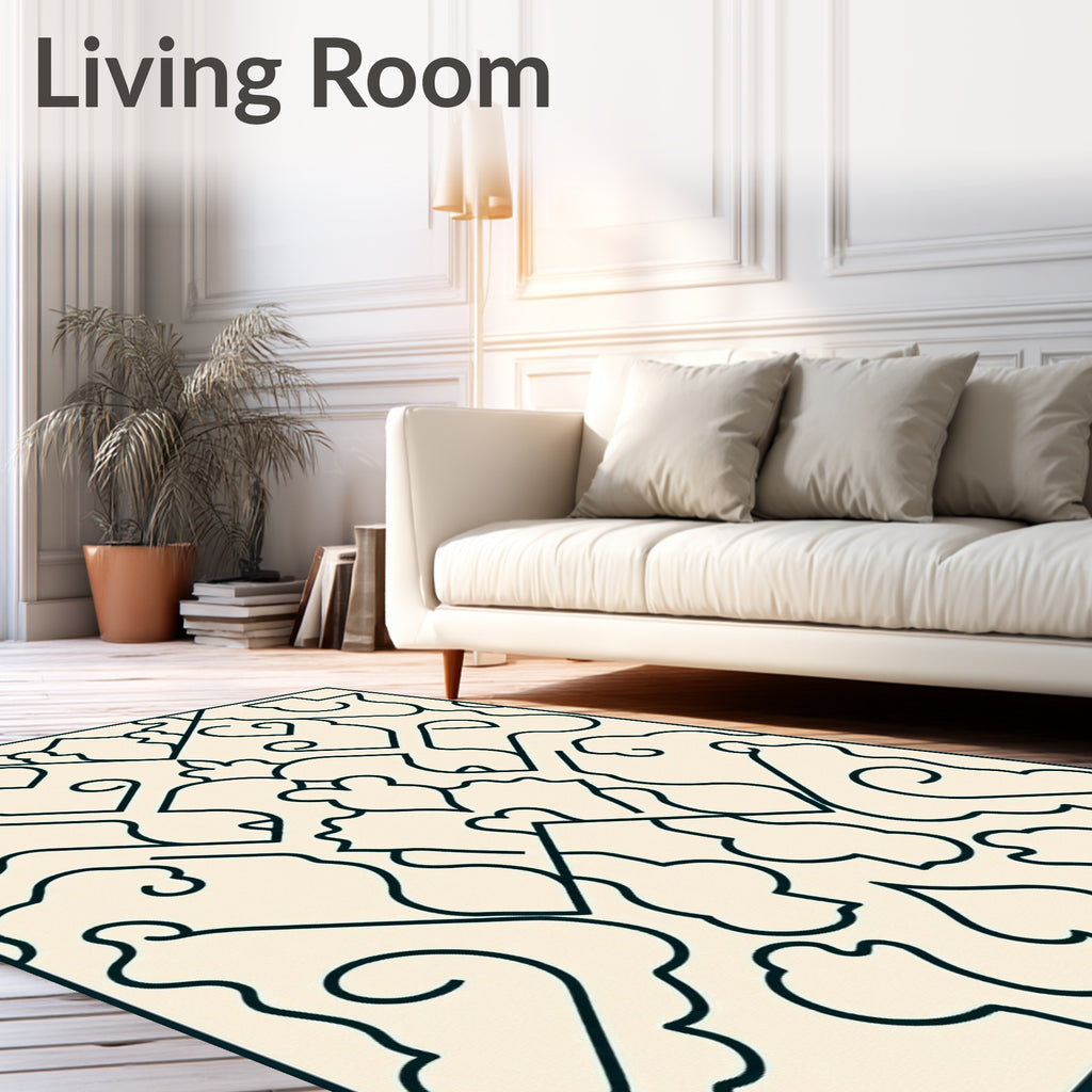 Classic Intricate Floral Scroll Pattern Rug
