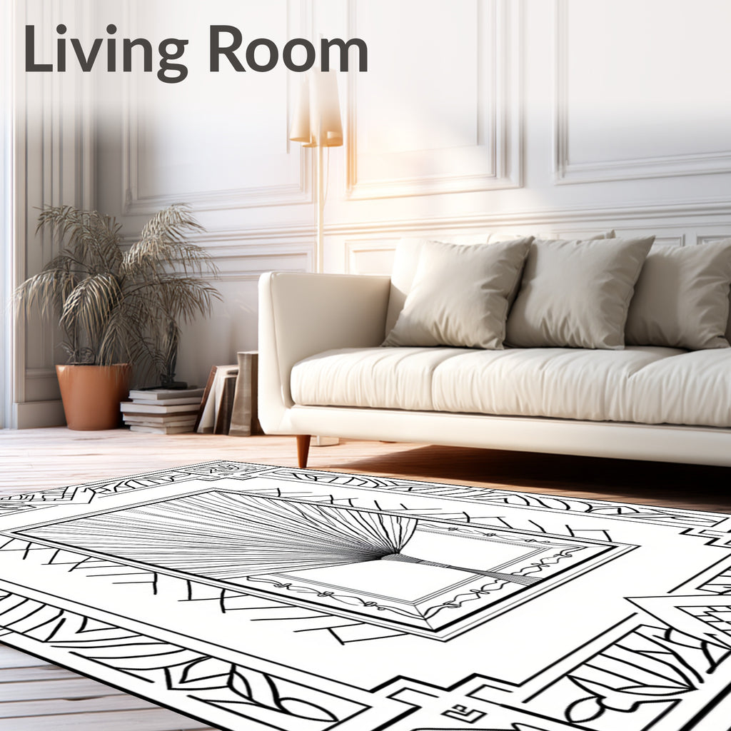 Geometric Art Deco Style Fan Rug