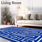 Modern Abstract Geometric Maze Design Rug