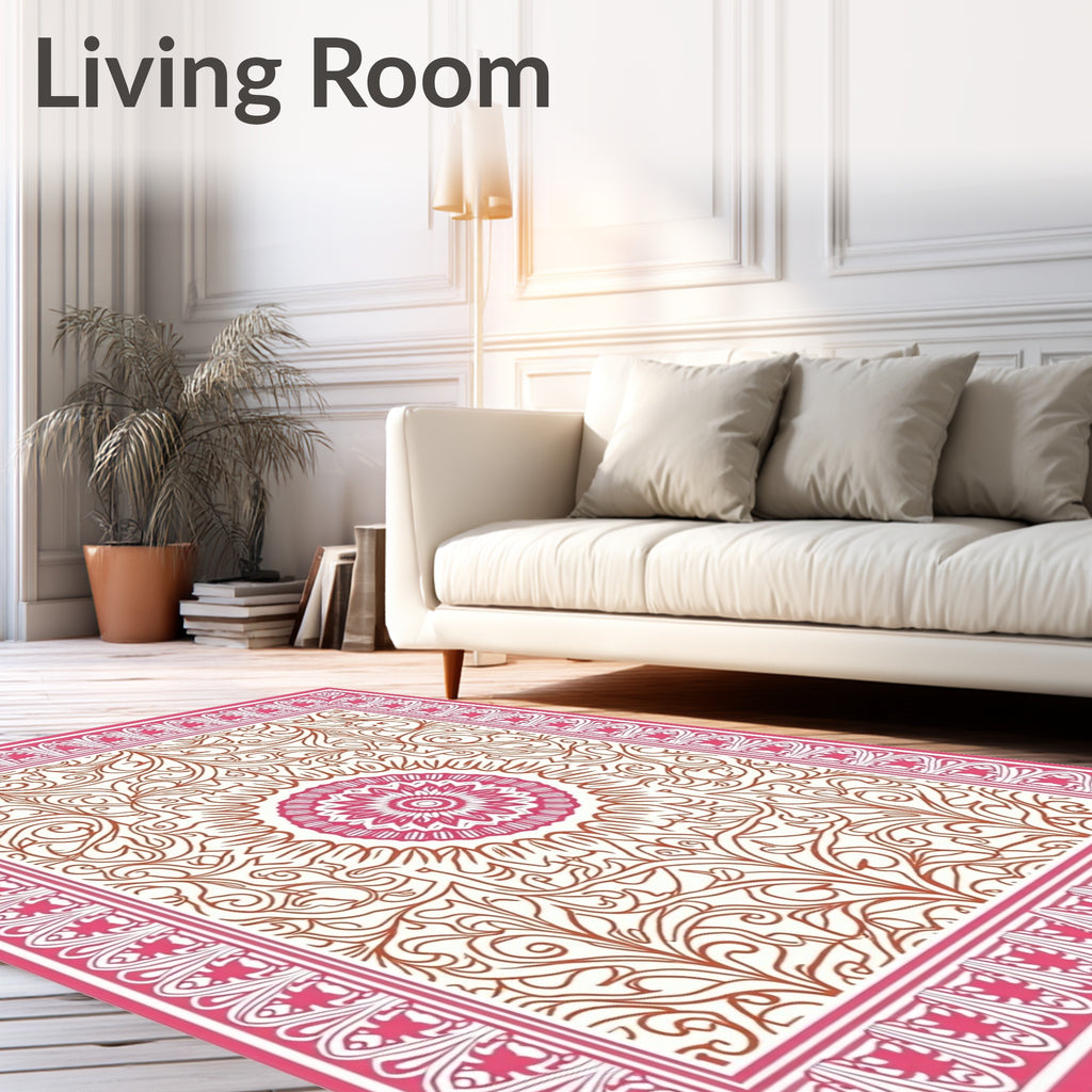 Ornate Floral Mandala Design Rug