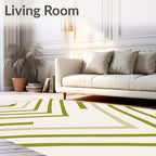 Olive Chevron Patterned Design Rug