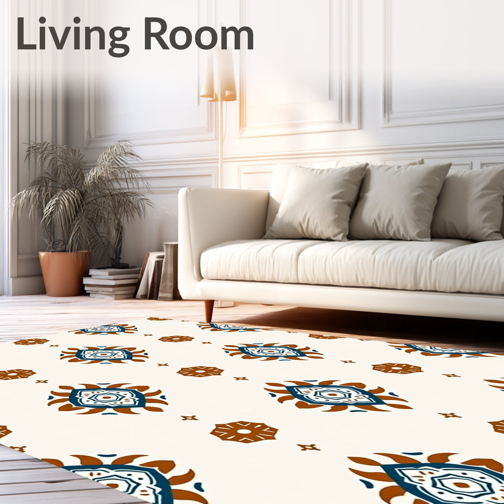 Geometric Medallion Tribal Pattern Rug