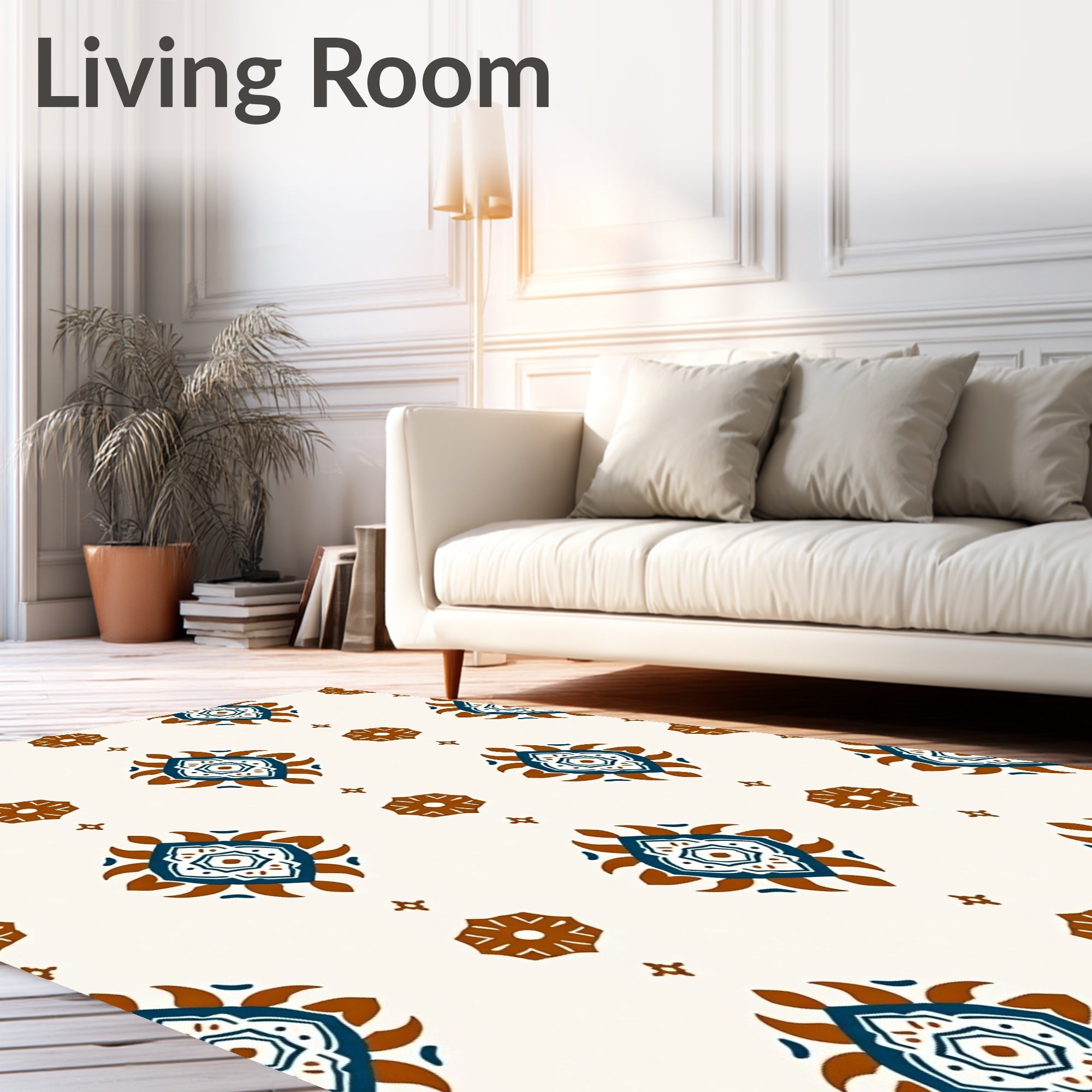 Geometric Medallion Tribal Pattern Rug
