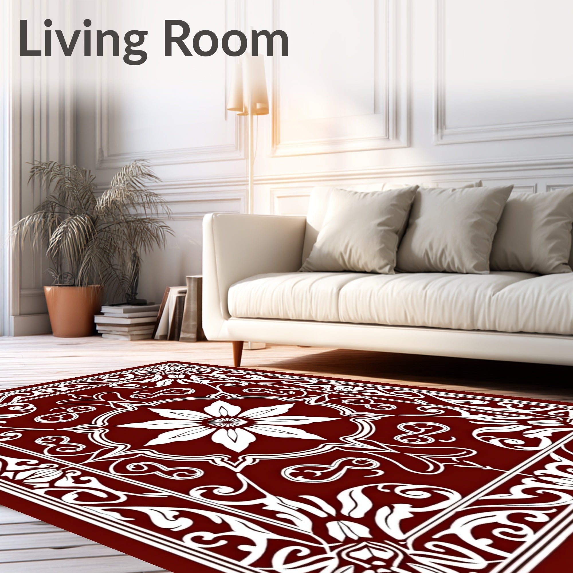 Classic Red Floral Medallion Rug
