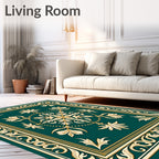Regal Floral Medallion Border Design Rug
