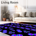 Groovy Purple Blue Orb Pattern Rug