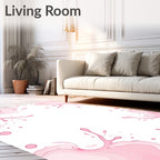 Pink Splash With Drops Pattern Rug