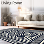 Bold Geometric Maze Pattern Rug