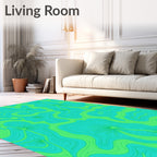 Retro Swirl Daisy Pattern Design Rug