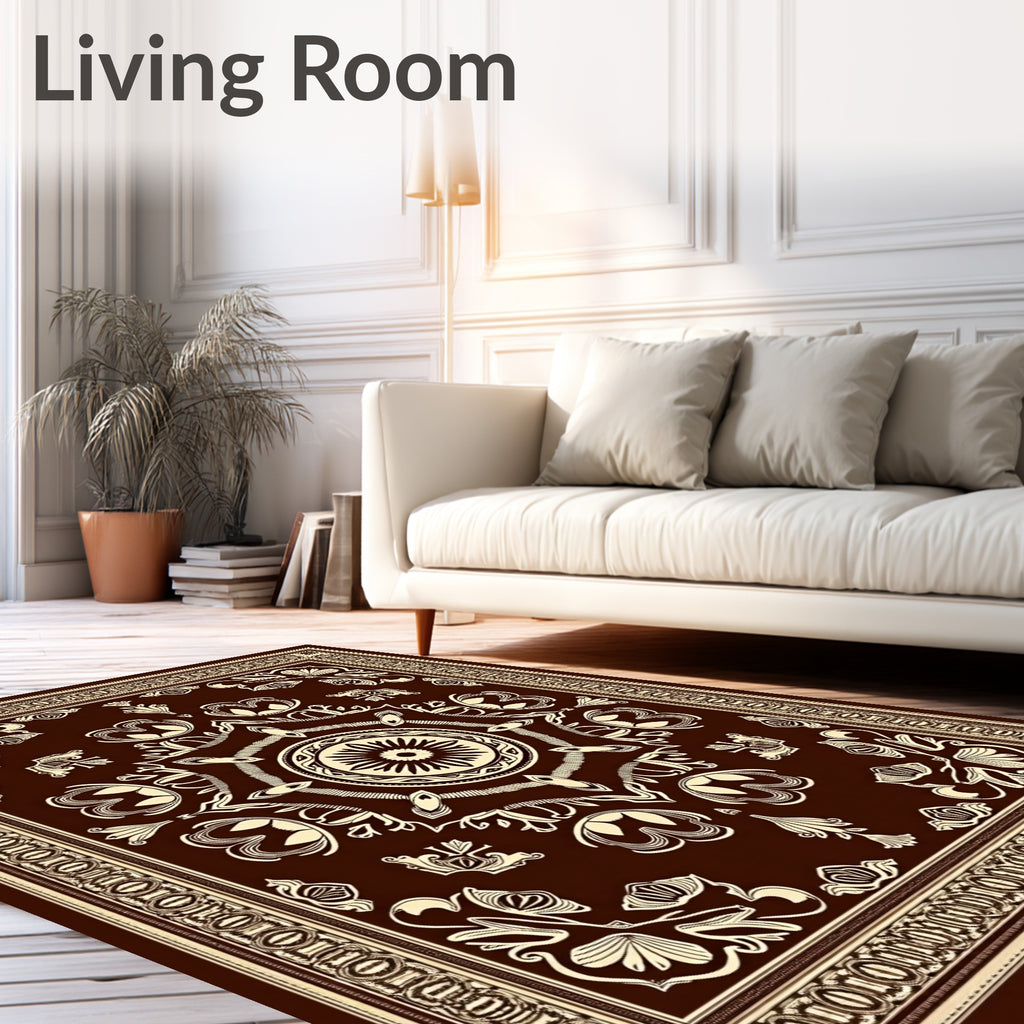 Ornate Floral Mandala Pattern Rug