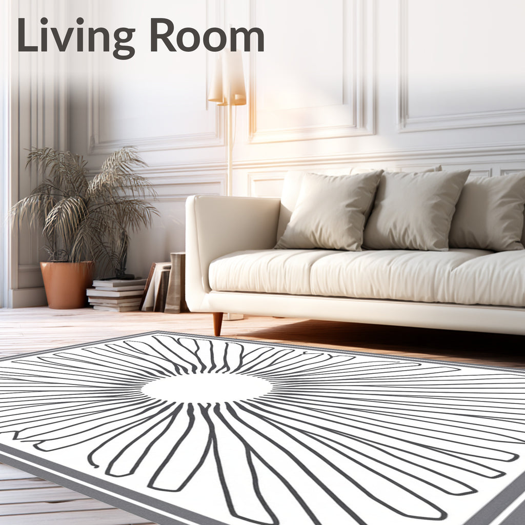 Radiant Sunburst Line Art Rug