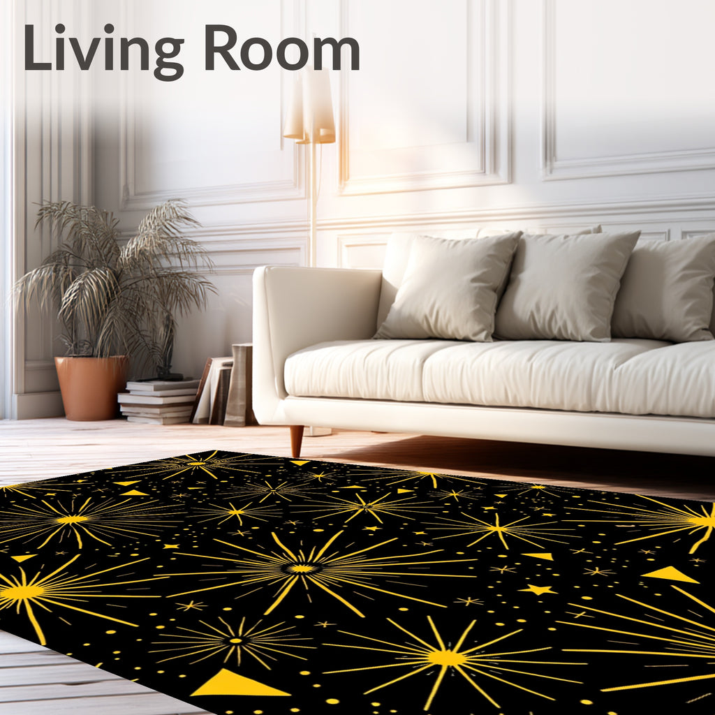 Radiant Sunburst Geometric Pattern Rug