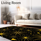 Radiant Sunburst Geometric Pattern Rug