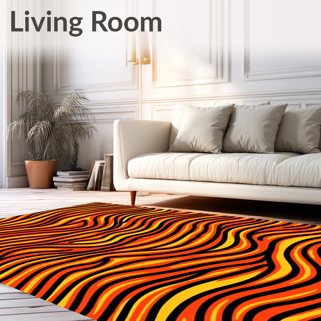 Bold Wavy Lines Pattern Rug