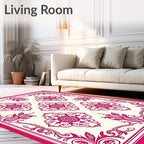 Ornate Floral Medallion Jacquard Pattern Rug