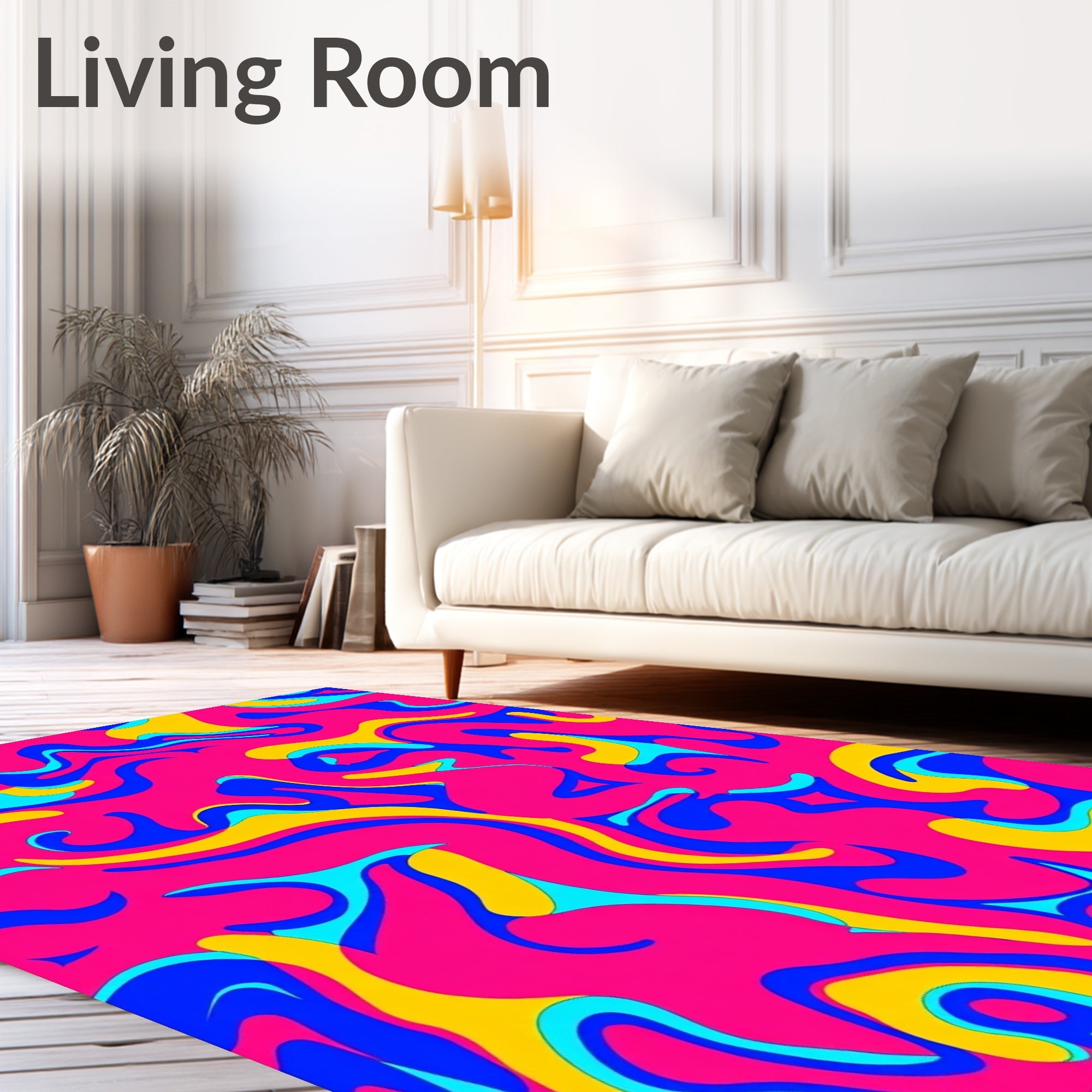 Vibrant Abstract Swirl Pattern Rug