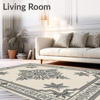 Ornate Floral Medallion Vintage Style Rug