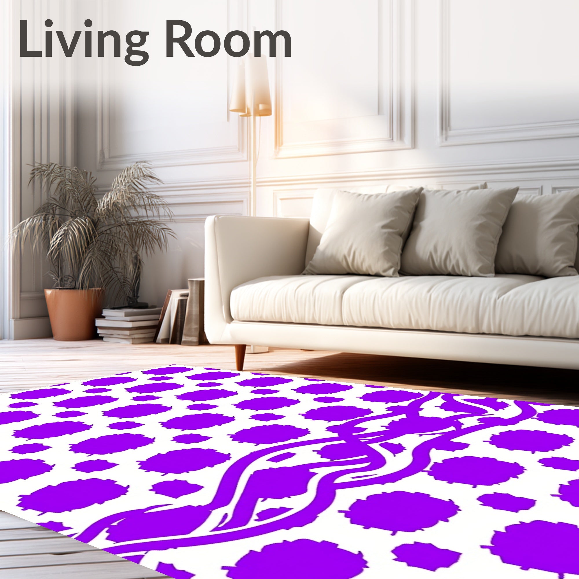 Purple Textured Cloud Pattern Rug