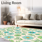 Retro Floral Daisy Pattern Design Rug