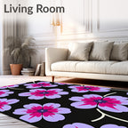 Bold Purple Pink Floral Pattern Rug