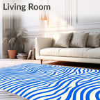 Blue Wave Pattern Design Rug