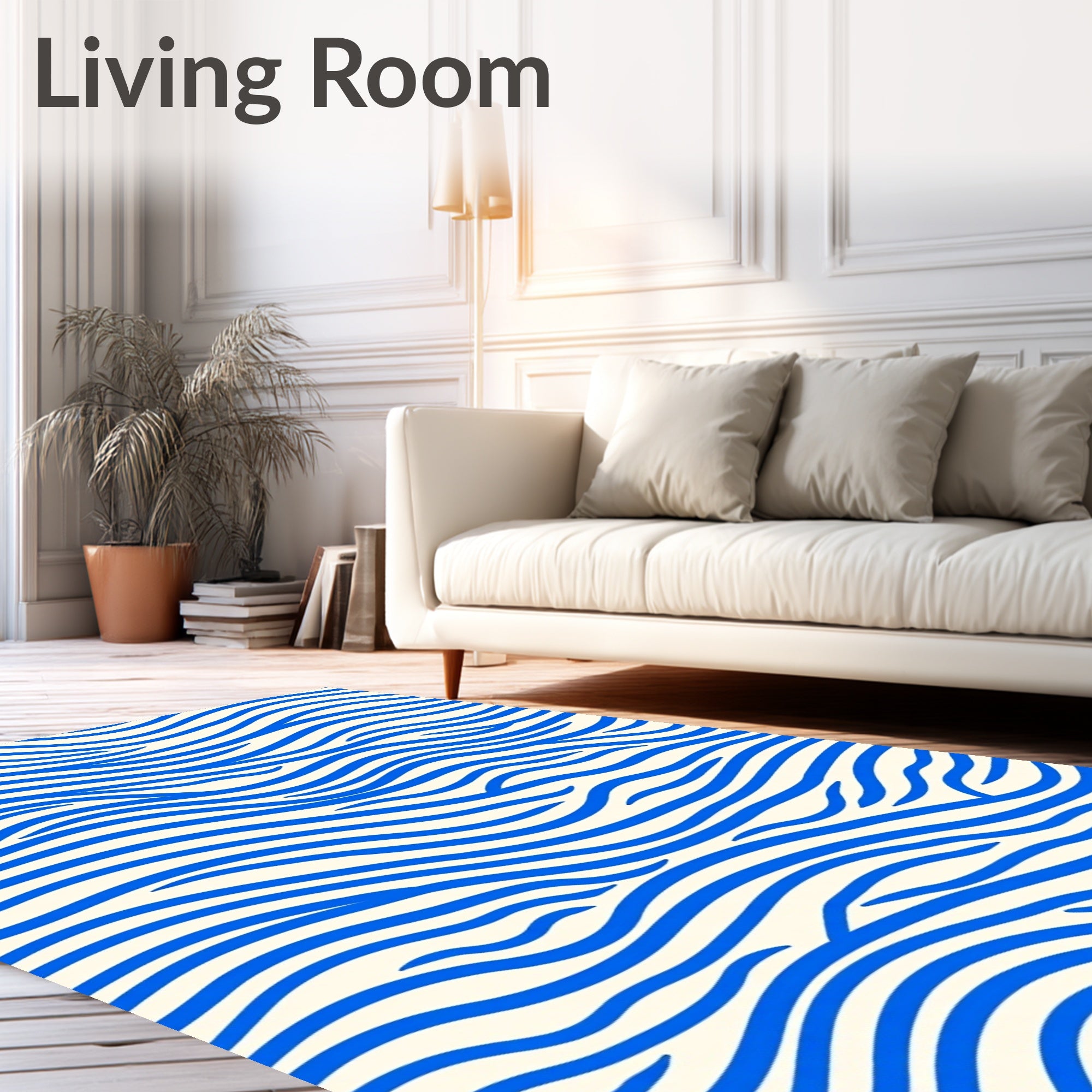 Blue Wave Pattern Design Rug
