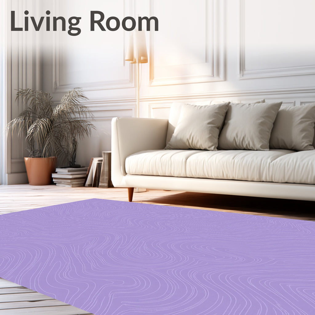 Lavender Swirl Abstract Pattern Rug