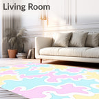 Abstract Pastel Blob Pattern Rug