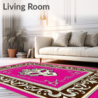 Ornate Mask Floral Border Design Rug