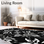 Monochromatic Floral Swirl Pattern Design Rug