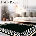 Monochromatic Geometric Maze Patterned Rug