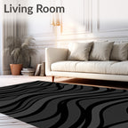 Monochromatic Waverly Stripes Abstract Rug