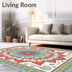 Mandala Style Floral Pattern Rug