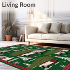 Vintage Trucks Hauling Christmas Trees Rug
