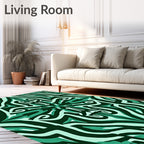 Teal Abstract Symmetry Pattern Rug