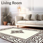 Ornate Traditional Scroll Border Design Rug