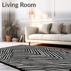 Abstract Striped Geometric Pattern Rug