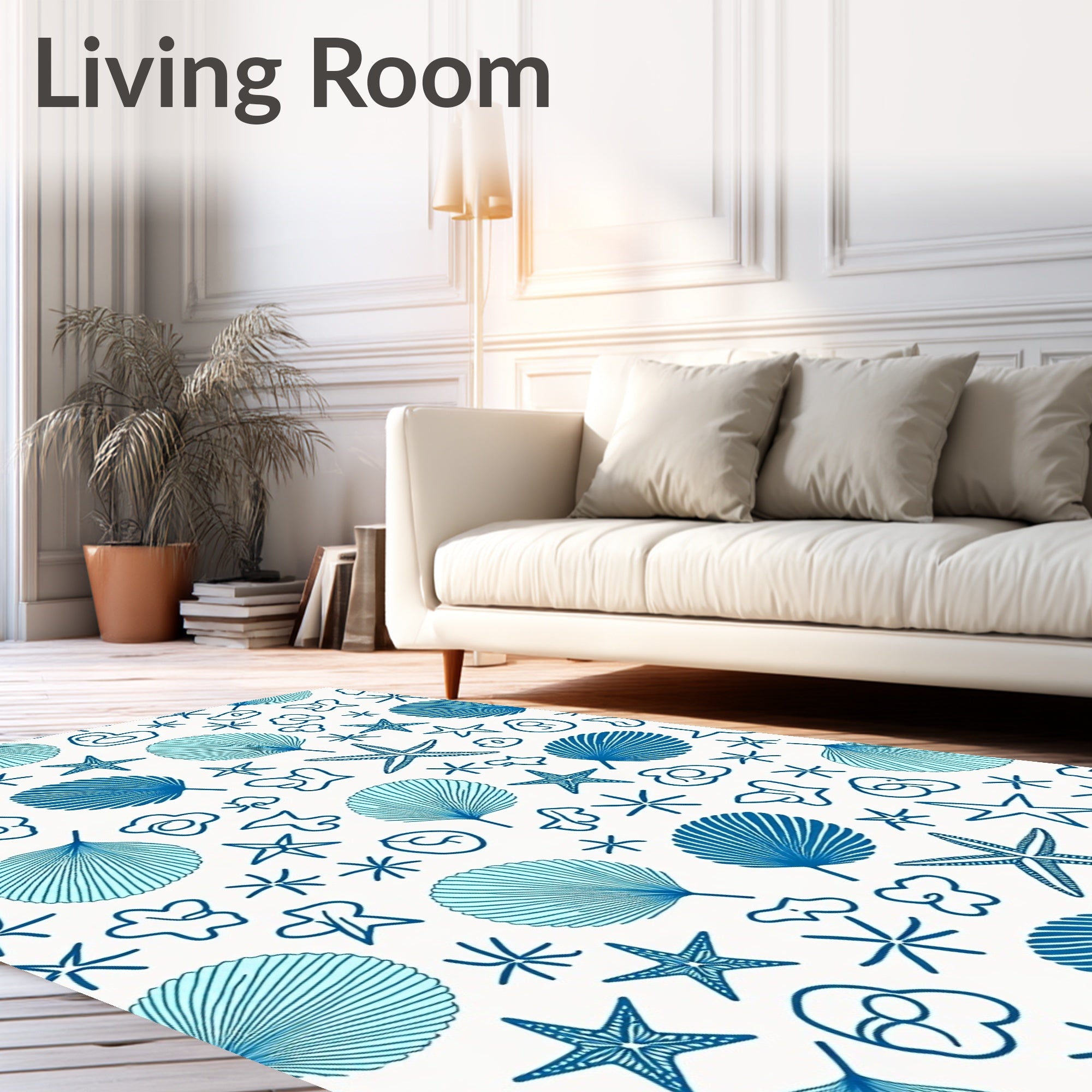 Coastal Collection Blue Marine Life Rug