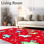Whimsical Unicorn Starry Pattern Rug