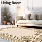 Elegant Floral Vine Border Design Rug