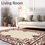Elegant Baroque Floral Scrollwork Design Rug